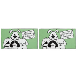 Funda De Cojín Nombre personalizado Doodles de perro de corte