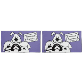 Funda De Cojín Nombre personalizado Doodles de perro de corte