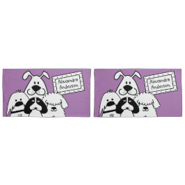 Funda De Cojín Nombre personalizado Doodles de perro de corte