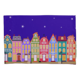 Funda De Cojín Nombre personalizado maletín de la ciudad nocturna