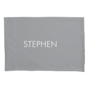 Funda De Cojín Nombre personalizado minimalista gris