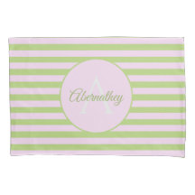 Nombre personalizado Monogramo Pastel Color Verde