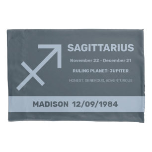 Funda De Cojín Nombre personalizado / Texto Rótulo zodiaco Sagitt