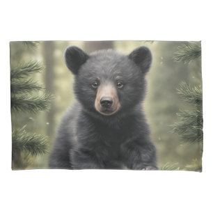 Funda De Cojín North Woods Pequeño Oso Negro