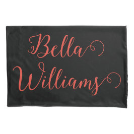 Funda De Cojín Nota roja sobre negro