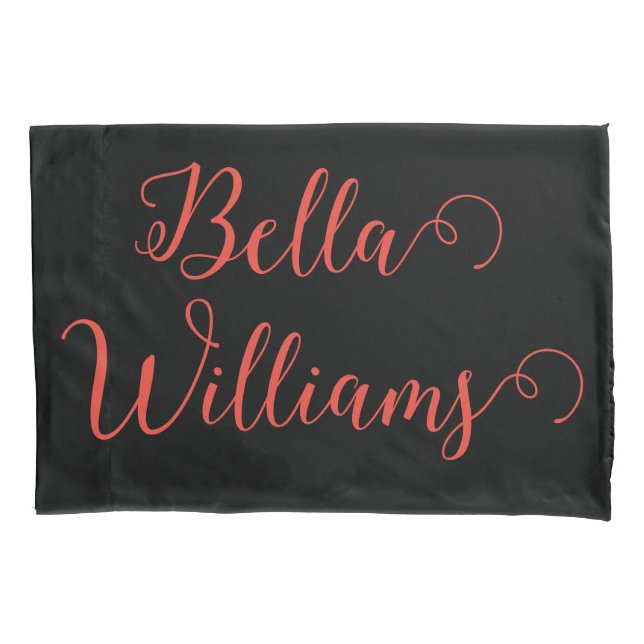 Funda De Cojín Nota roja sobre negro (Anverso-izquierdo)