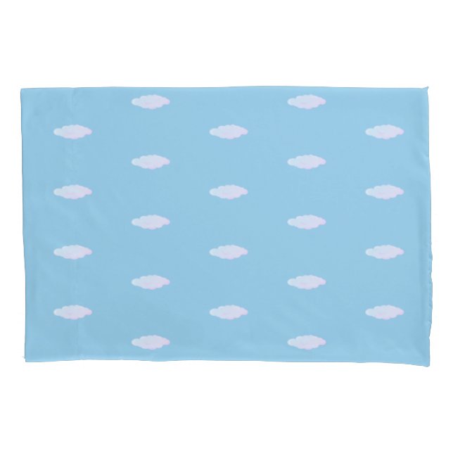 Funda De Cojín Nubes Lindas sobre Azul Claro (Anverso)
