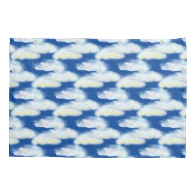 Funda De Cojín Nubes Pasadas Lindas en Azul (Reverso)