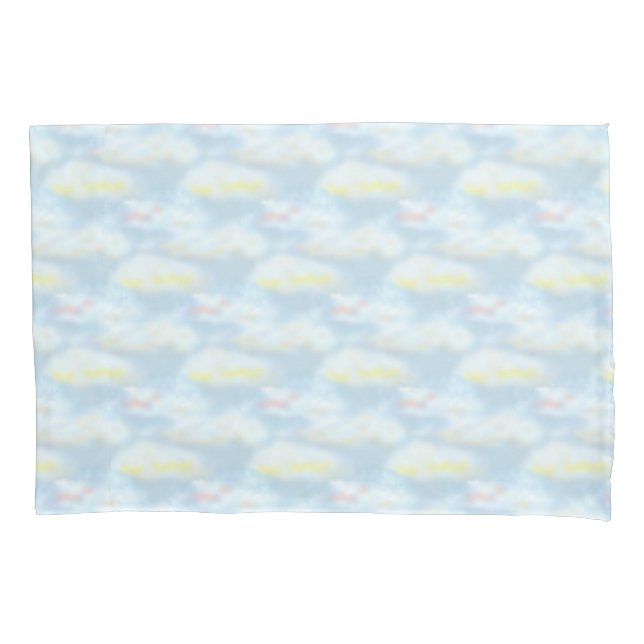 Funda De Cojín Nubes Pasadas Lindas en Azul Claro (Anverso)