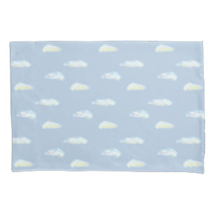 Funda De Cojín Nubes pastel sobre azul claro