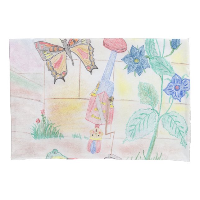 Funda De Cojín Obra de arte de niños personalizados, juguete de d (Anverso)