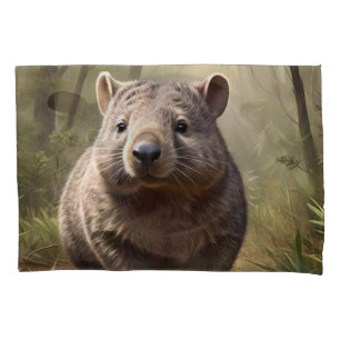 Funda De Cojín "Oculto en el Bush: un wombat australiano salvaje"
