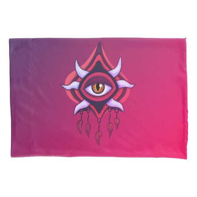 Funda De Cojín Ojo Demonio Púrpura - Arte Oculto Gótico (Anverso)