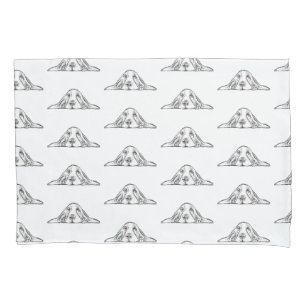 Funda De Cojín ojos de perrito simple blanco negro