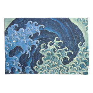 Funda De Cojín Ola Femenina de Hokusai Vintage Océano