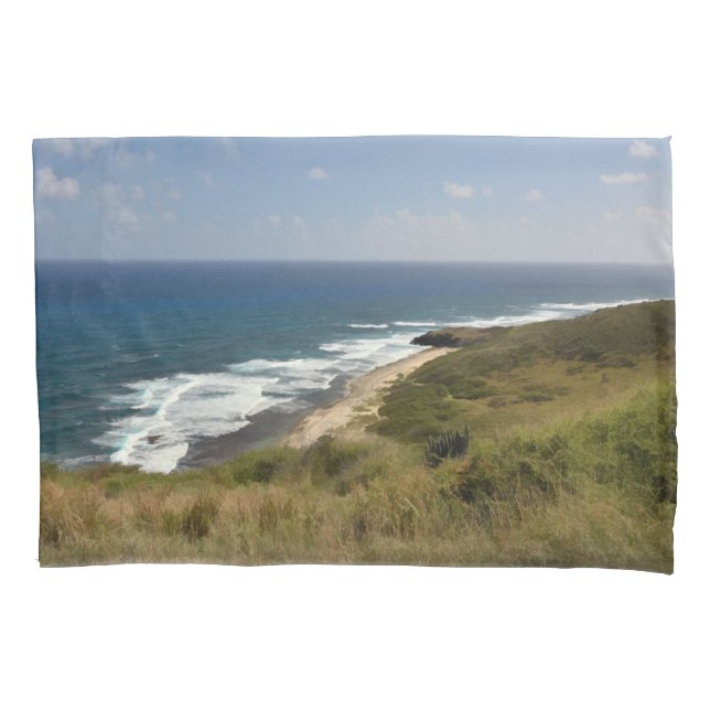 Funda De Cojín Olas oceánicas tropicales Blue Sea Beach Nature (Anverso)