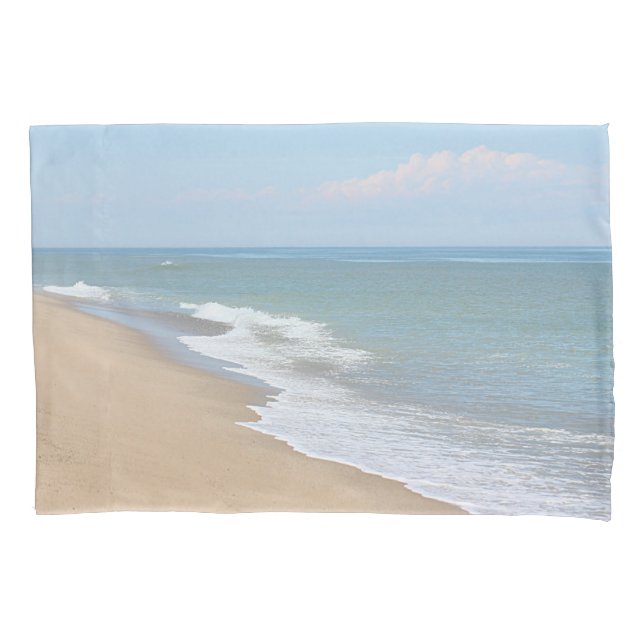 Funda De Cojín Olas oceánicas y playa (Anverso)