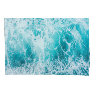 Funda De Cojín Olas tropicales del océano azul