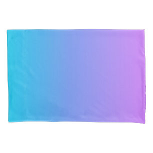 Funda De Cojín Ombre turquesa y púrpura