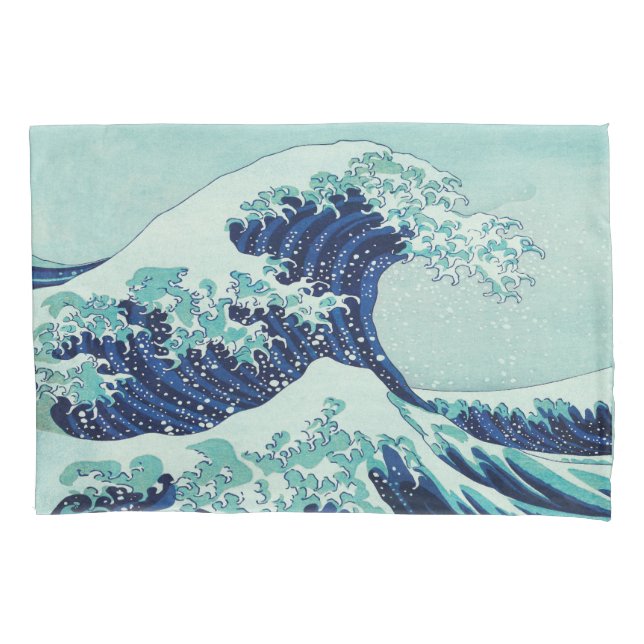 Funda De Cojín Ondas azules de Hokusai (Anverso)