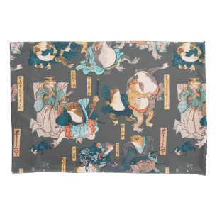 Funda De Cojín Ondulaciones ukiyo-e de rana japonesa