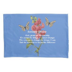 Funda De Cojín Oración De Serenidad Y Mariposa     