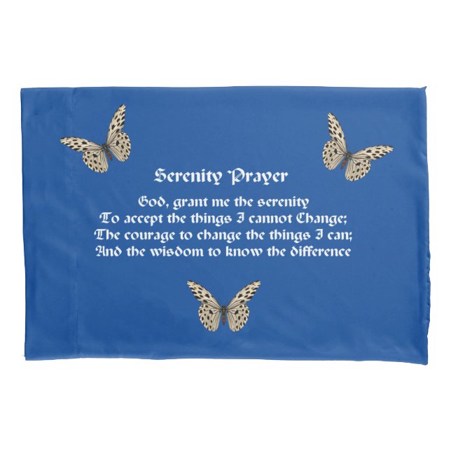 Funda De Cojín Oración De Serenidad Y Mariposa  (Anverso)