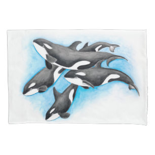 Funda De Cojín orcas en azul