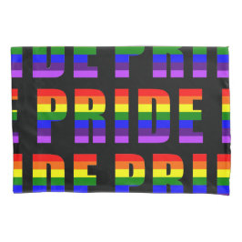Funda De Cojín Orgullo arcoiris Texto arte sobre color negro Pers