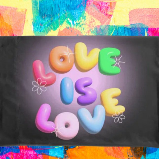 Funda De Cojín Orgullosa comodidad: El amor es amor 3D Arcoíris (Subido por el creador)