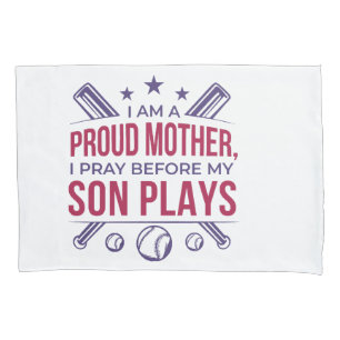 Funda De Cojín Orgullosa Madre De Béisbol Que Rezo Antes De Jugar