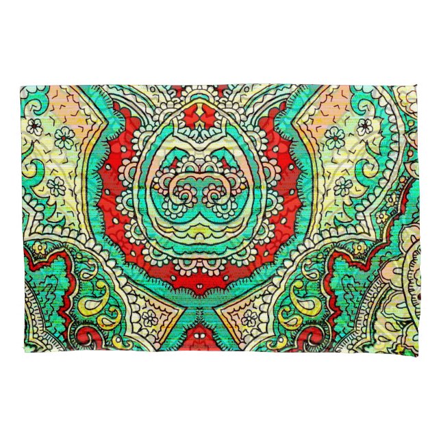 Funda De Cojín Ornamento arabesco neón: estilo años 80. (Anverso)