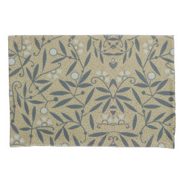 Funda De Cojín Ornate floral pattern with dark blue vines 