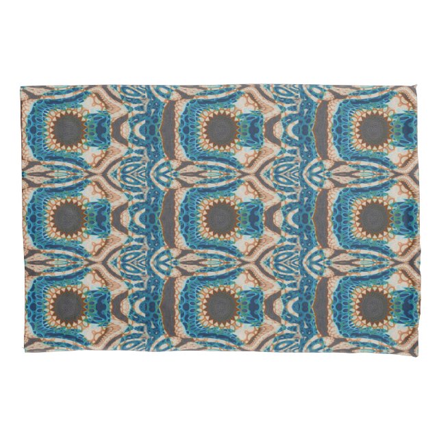 Funda De Cojín Oro turquesa Sol Southwestern Art (Anverso)