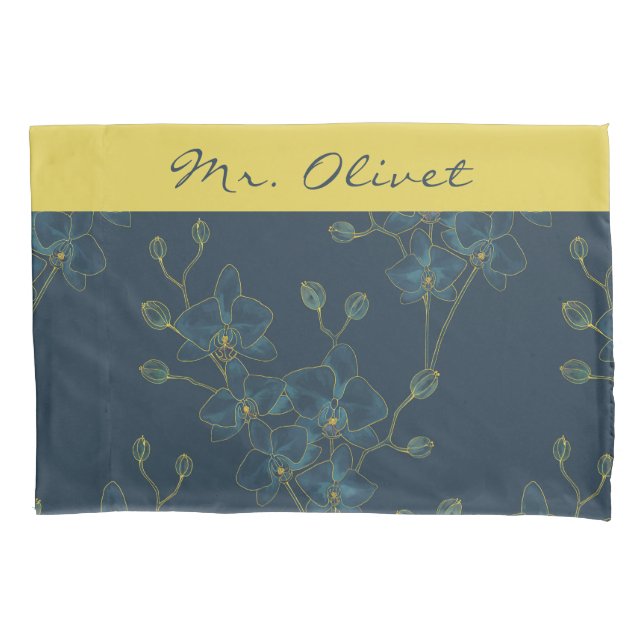 Funda De Cojín Orquídea azul suave (Anverso)