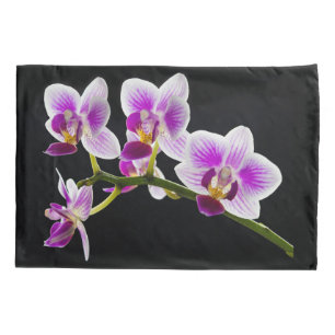 Funda De Cojín Orquídea blanca y púrpura