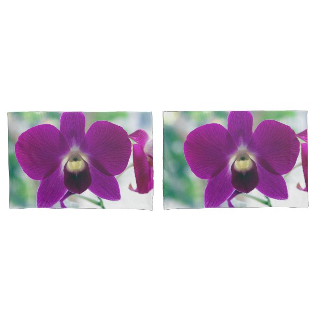 Funda De Cojín Orquídea Púrpura (Anverso - Set)