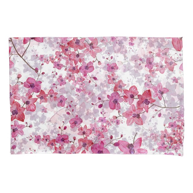 Funda De Cojín Orquídea: singular belleza roja. (Anverso)