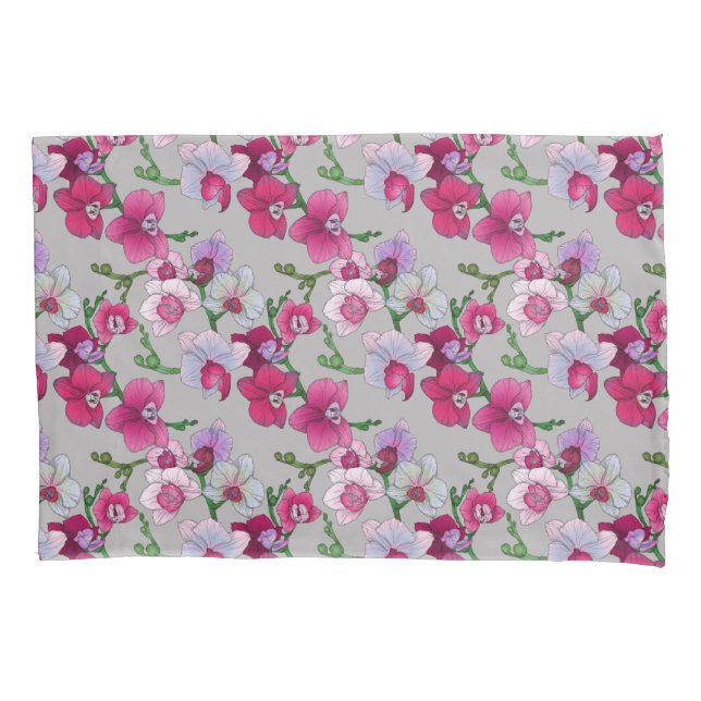 Funda De Cojín Orquídeas rosadas en la floración (Anverso-izquierdo)