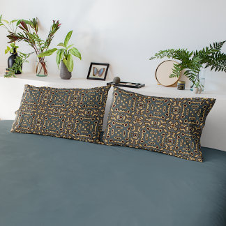 Funda De Cojín Oscuro y oscuro Taupe azul marrón Bohemian Bali Ar
