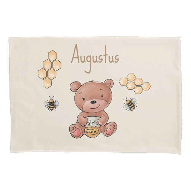 Funda De Cojín Osito de Miel Bebé Adorable (Anverso)