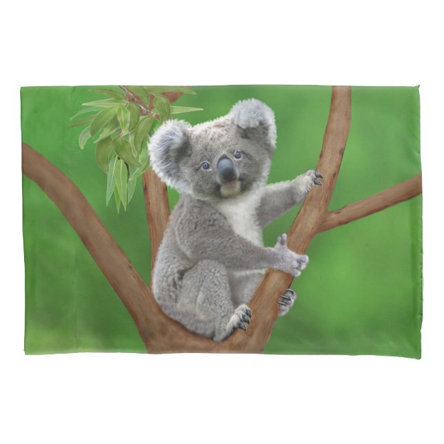 Funda De Cojín Oso de koala de ojos azules del bebé (Anverso-izquierdo)