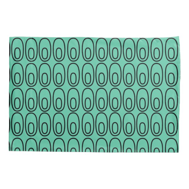 Funda De Cojín Ovalos Verdes De Mint Repetidos (Reverso)