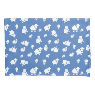 Funda De Cojín Oveja personalizado de fondo azul