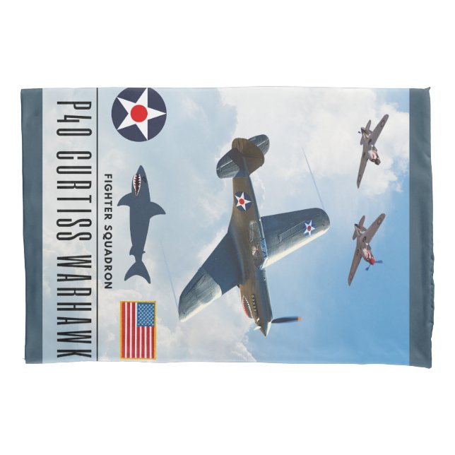 FUNDA DE COJÍN P-40 CURTISS WARHAWK FIGHTER SQUADRON (Anverso)