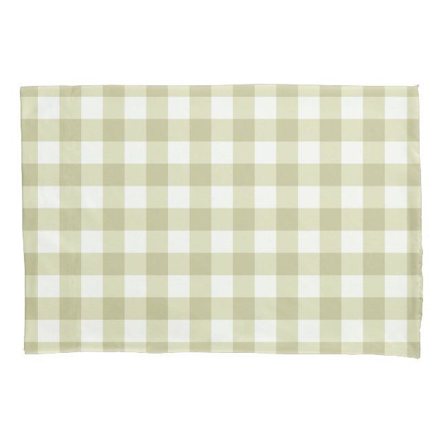 Funda De Cojín País francés Meadow Gingham - cigala verde sabia. (Anverso)