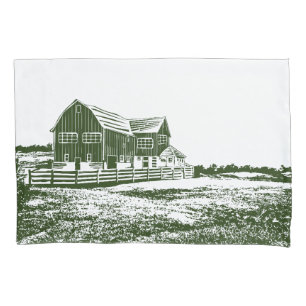 Funda De Cojín Paisaje campestre estilo madera casa de campo