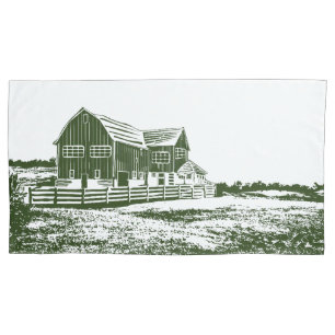 Funda De Cojín Paisaje campestre estilo madera casa de campo