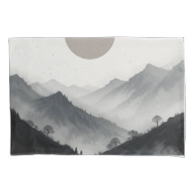 Paisaje de montaña blanca y negra