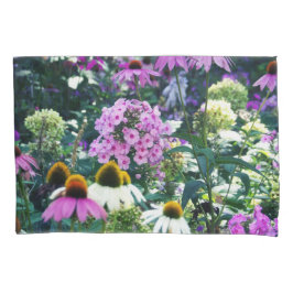 Funda De Cojín Paisaje de Pink Garden Phlox con flores de cono